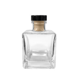 Bottle with black stopper for home perfumer, square 100ml