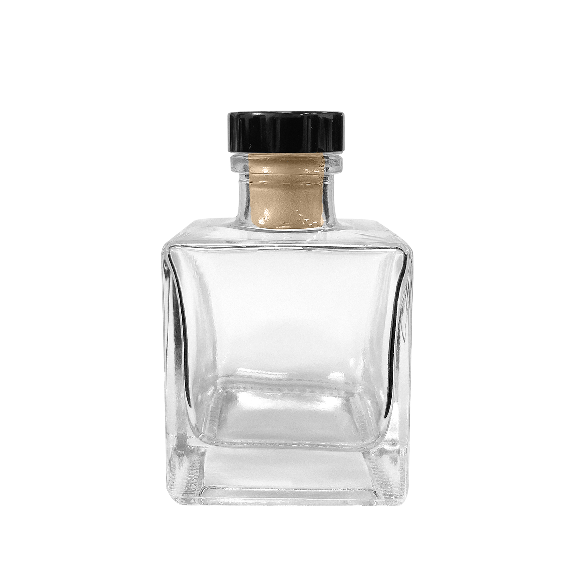 Bottle with black stopper for home perfumer, square 100ml