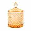K10001LAG Kandelaber med lock bärnstensgul 220ml, h138 x 82mm