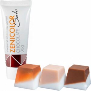 Caurspīdīga un neplūstoša ziepju krāsa „CHOCOLATE“ „melt & pour“ ziepju masai